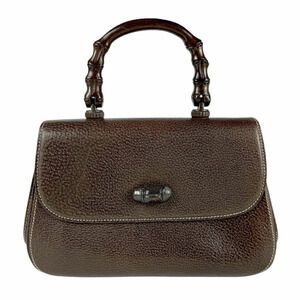 Gucci Handbag Bamboo Leather Brown
